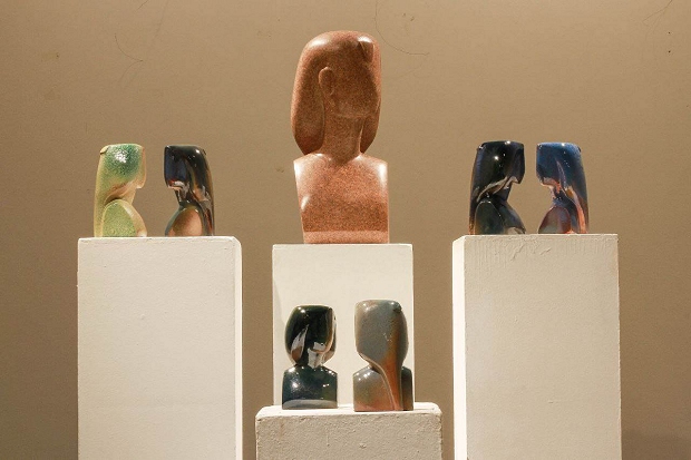 Mahmoud Mokhtar's sculpures at the Basaltic Code Exhibition, Cairo, May 2023 