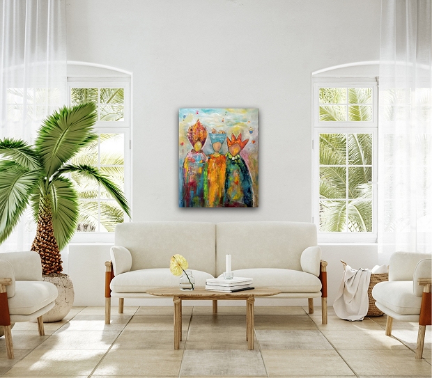 Example of a Haidy El Zakzouky painting in a private room 