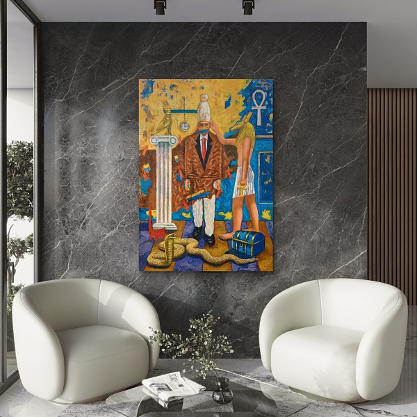 Example of a Medhat Nour painting in a private room 
